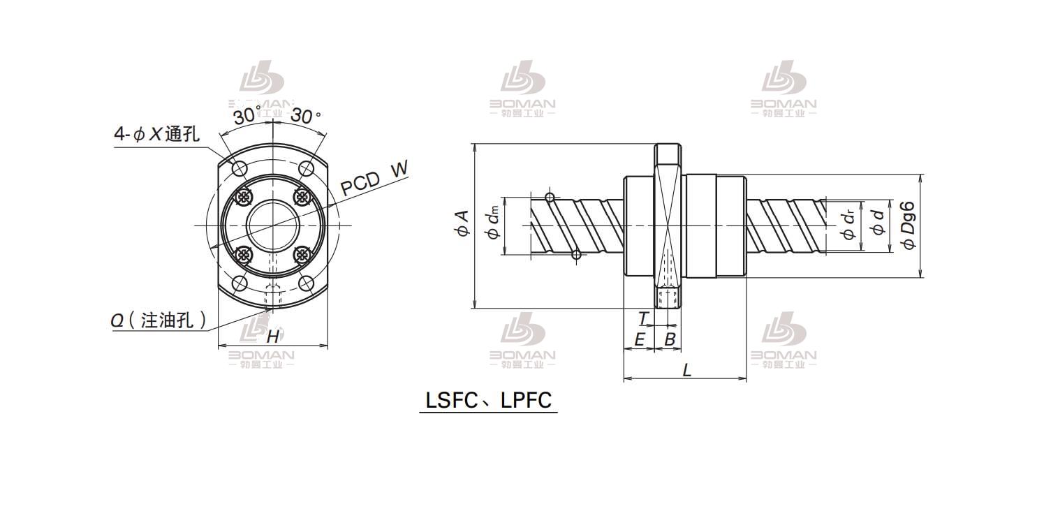 LSFC5050-3-UPFC滚珠丝杠