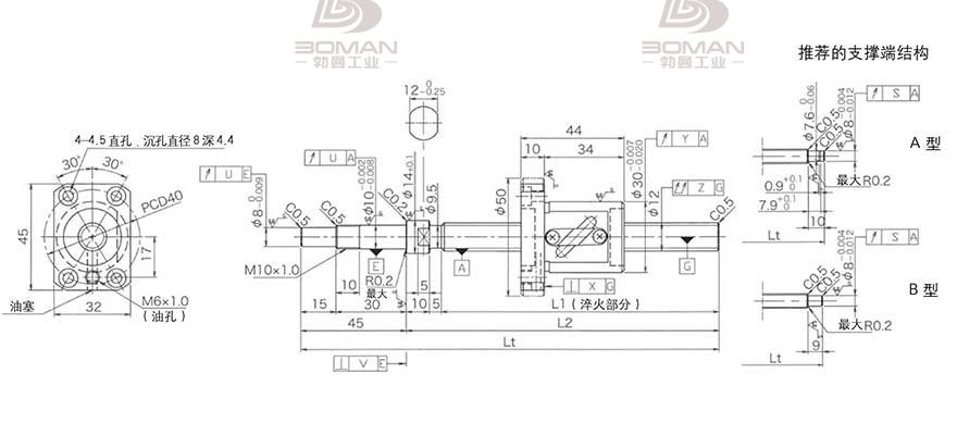 KURODA GP1205DS-BALR-0300B-C3S 黑田精工滚珠丝杆价格